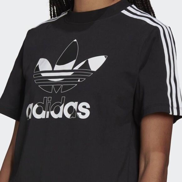 Adidas ORIGINALS Trefoil Logo Marimeko T-Shirt Dress - Picture 3 of 5